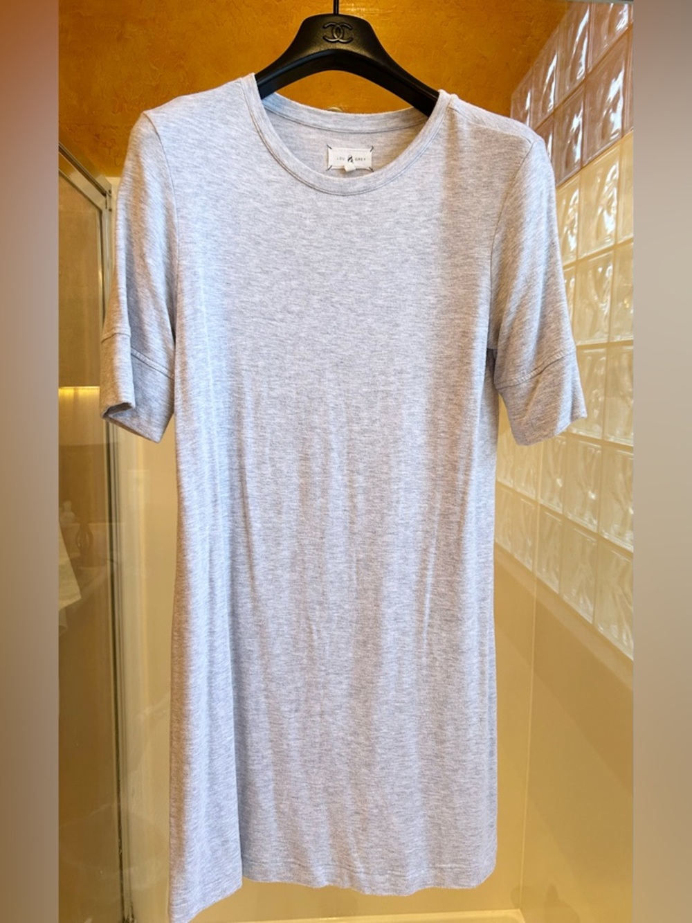 Lou & Grey Light Heather Gray Crewneck Tee Dress